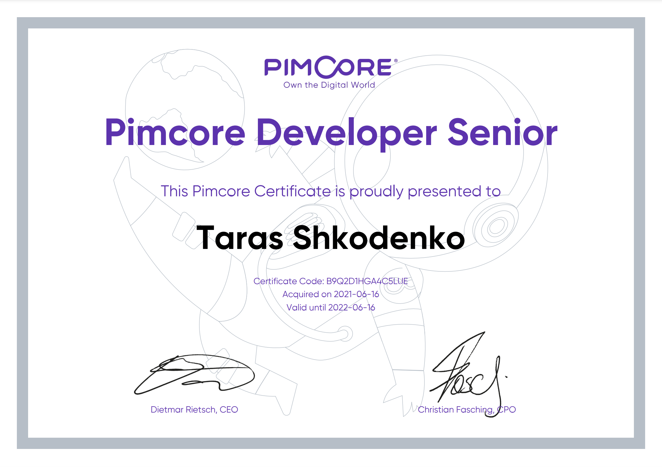 Pimcore Developer Senior Taras Shkodenko